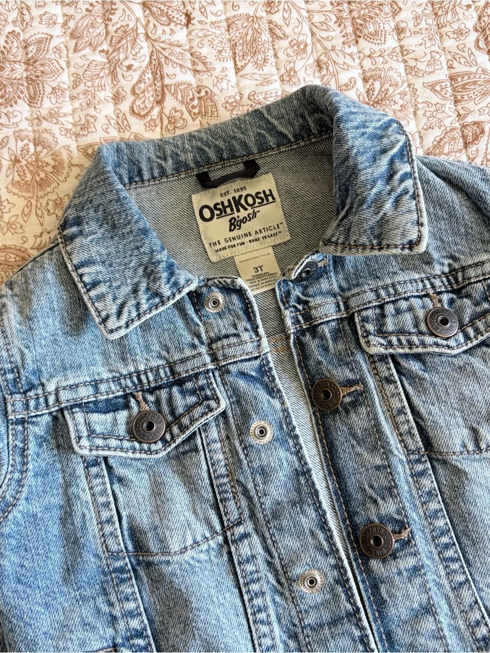 OshKosh B'gosh Light Blue Kids Denim Jacket - 3T
